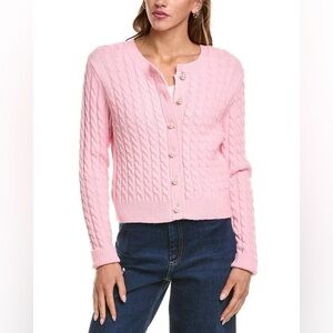 ASTR Pearl Button-Up Cable Knit Cardigan